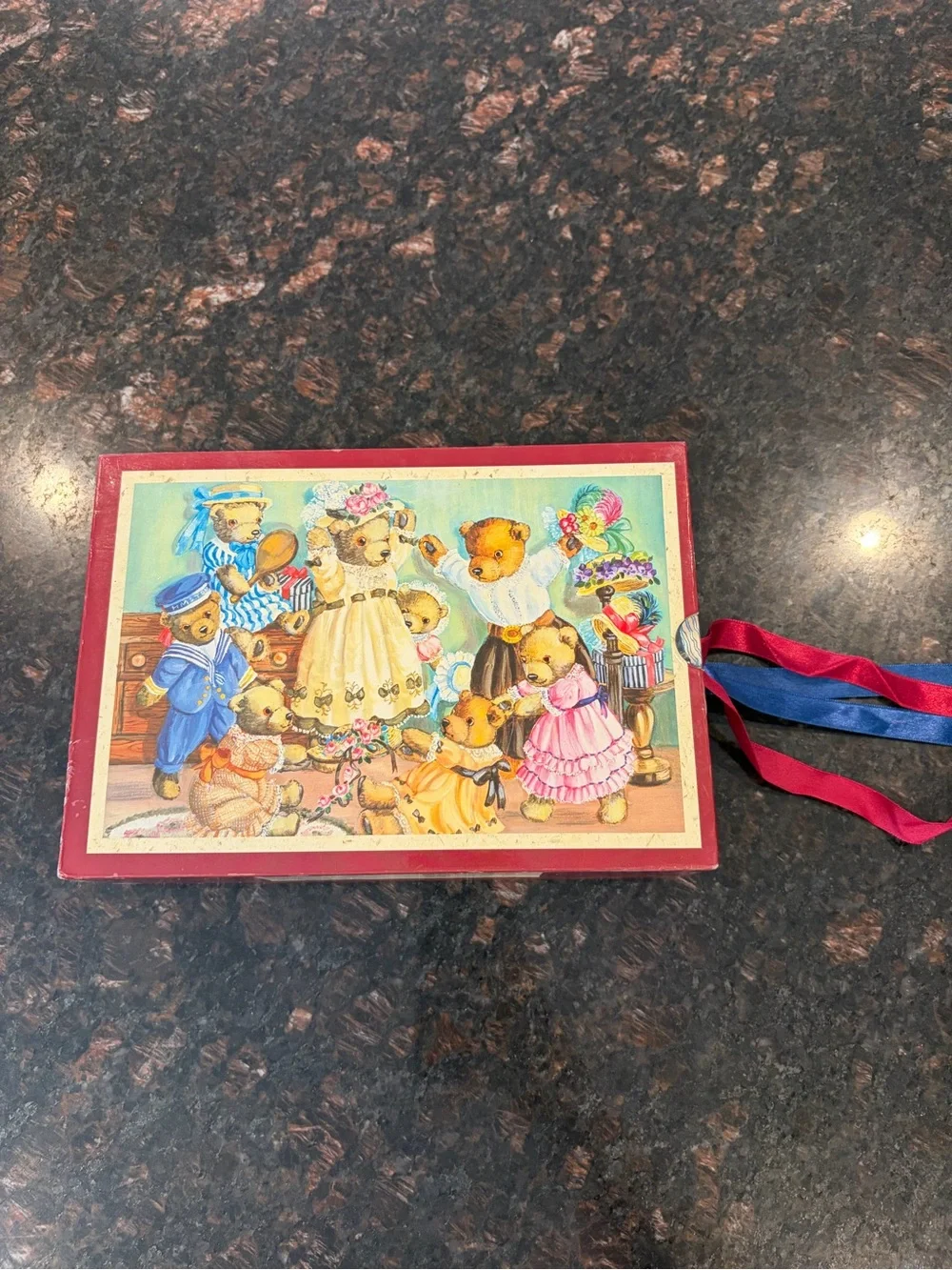 Teddy Bear Dress-Up Puzzle Box - Red Frame